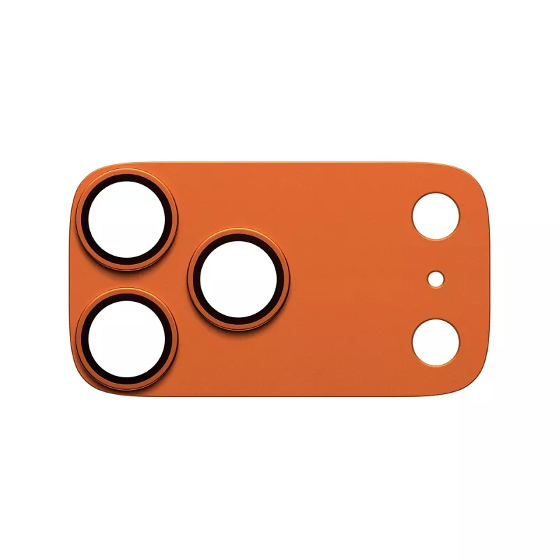 Protector de cámara PanzerGlass Fender para iPhone 17 Pro Max, silicona, Cosmic Orange, resistente a arañazos y golpes