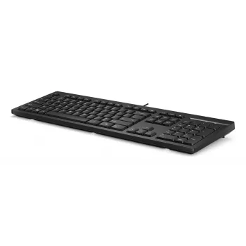 Teclado con cable HP 125 tamaño completo USB membrana QWERTY negro