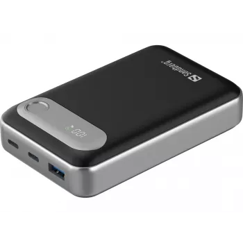 Batería externa de viaje Sandberg 20000 PD35W, 20000 mAh, polímero de litio (LiPo), 3.7 V, negro, plata