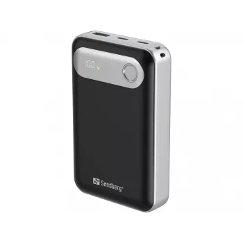 Batería externa de viaje Sandberg 20000 PD35W, 20000 mAh, polímero de litio (LiPo), 3.7 V, negro, plata