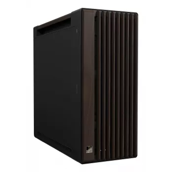 Caja de PC ASUS ProArt PA602 Wood Edition Midi Tower — negra y madera, compatible con ATX/EATX, 2x200 mm frontal, 1x140 mm trasero