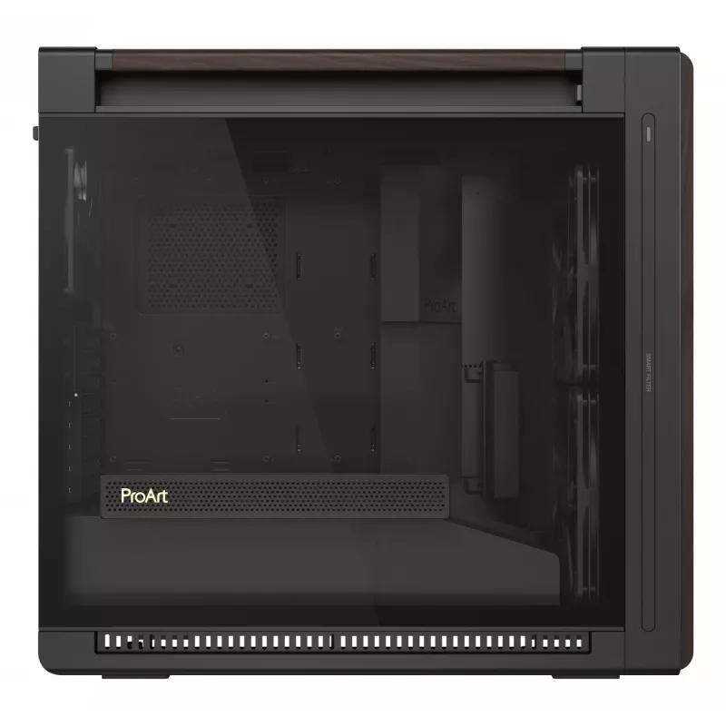 ASUS ProArt PA602 Wood Edition Modern negra - panel de cristal templado Midi Tower negra, madera