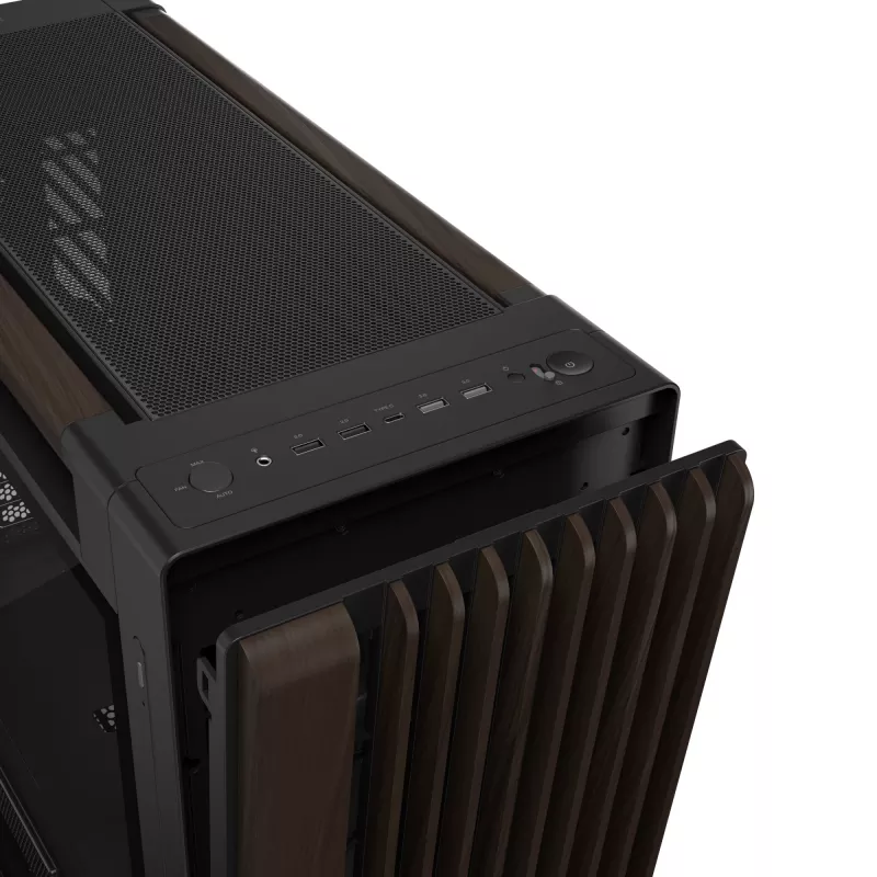 ASUS ProArt PA602 Wood Edition Modern negra - panel de cristal templado Midi Tower negra, madera