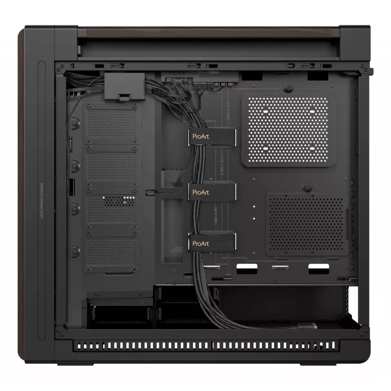 ASUS ProArt PA602 Wood Edition Modern negra - panel de cristal templado Midi Tower negra, madera