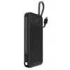 Batería externa MediaRange MRMA753 10.000 mAh LiPo con cables integrados, pantalla LCD, USB-C PD y Quick Charge, negra