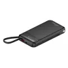 Batería externa MediaRange MRMA753 10.000 mAh LiPo con cables integrados, pantalla LCD, USB-C PD y Quick Charge, negra