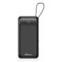Batería externa MediaRange MRMA753 10.000 mAh LiPo con cables integrados, pantalla LCD, USB-C PD y Quick Charge, negra