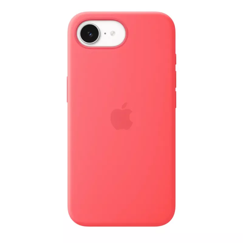 Funda de silicona con MagSafe para Apple iPhone 17e — Bright Guava, compatible con 6,1