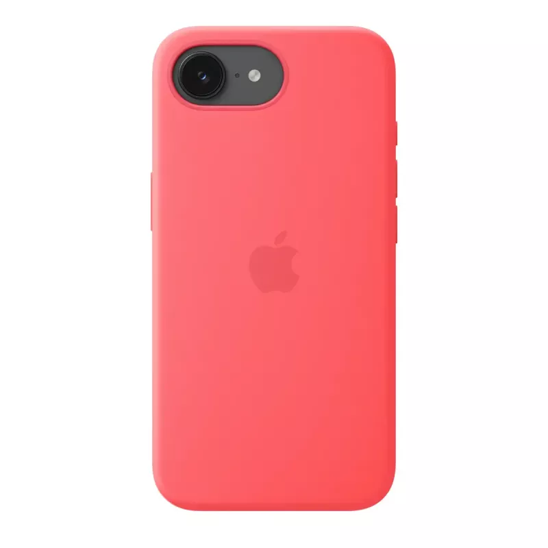 Funda de silicona con MagSafe para Apple iPhone 17e — Bright Guava, compatible con 6,1