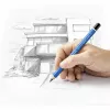 Lápiz Staedtler 100J 2B, lacado azul, mina de 5,3 mm, 1 ud.