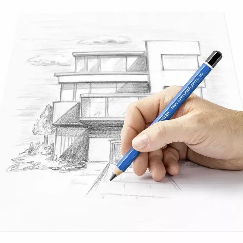 Lápiz Staedtler 100J 2B, lacado azul, mina de 5,3 mm, 1 ud.