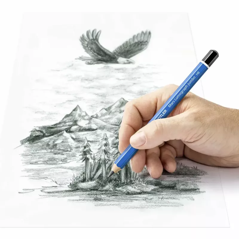 Lápiz Staedtler 100J 2B, lacado azul, mina de 5,3 mm, 1 ud.