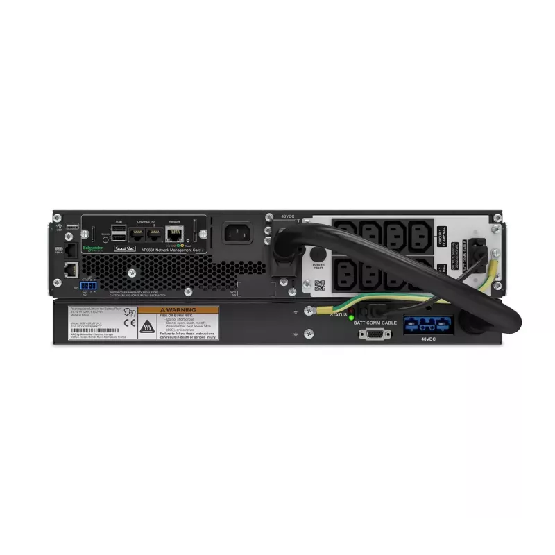 APC Smart-UPS On-Line, 1500VA, Rackmount 2U, 230V, 8x C13 tomas IEC, tarjeta de red, con kit de raíles, usado sin batería externa de iones de litio