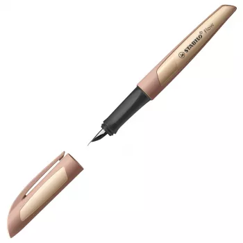 Pluma estilográfica STABILO Flow marrón claro cartucho tinta azul