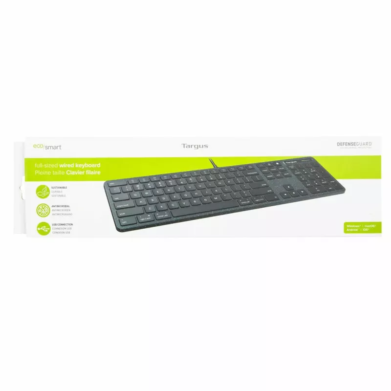 Teclado Targus EcoSmart AKB874UK universal USB QWERTY inglés-UK negro