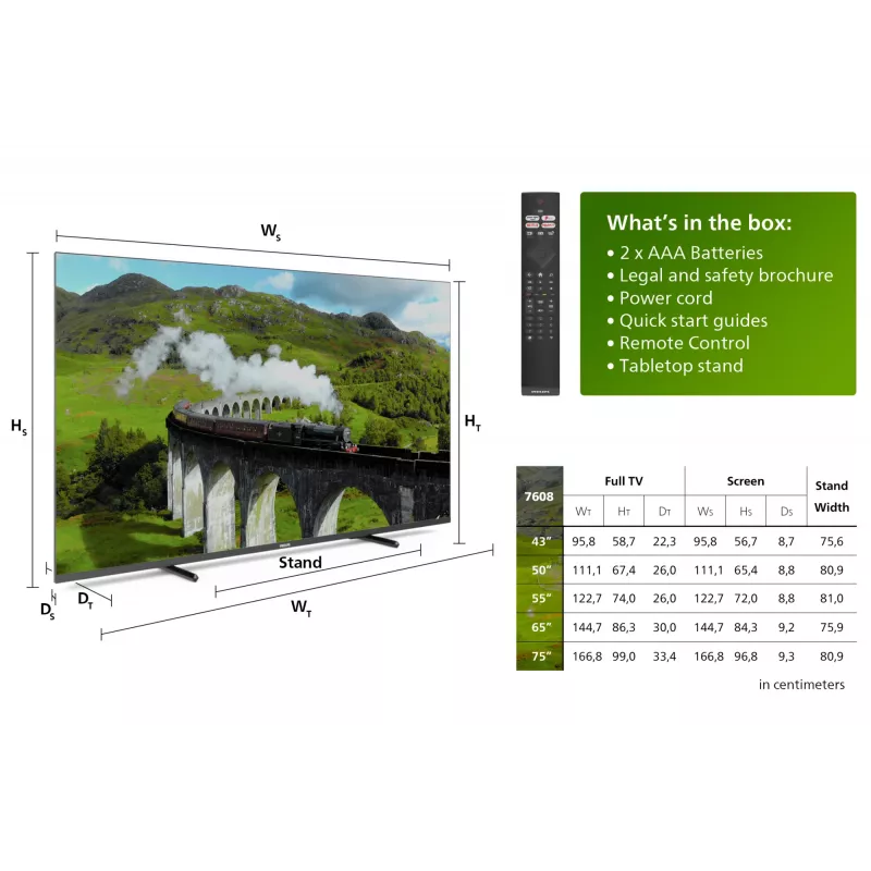 Philips 75PUS7608/12 TV LED serie 7600 189 cm (75") 4K UHD (2160p) smart TV