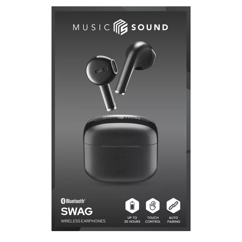 Cellularline SWAG BTMSTWSSWAGK auriculares Bluetooth, negros