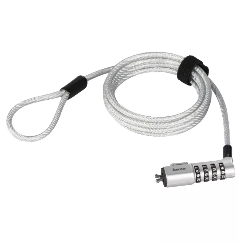 Hama Nano Candado de cable plateado 1,8 m