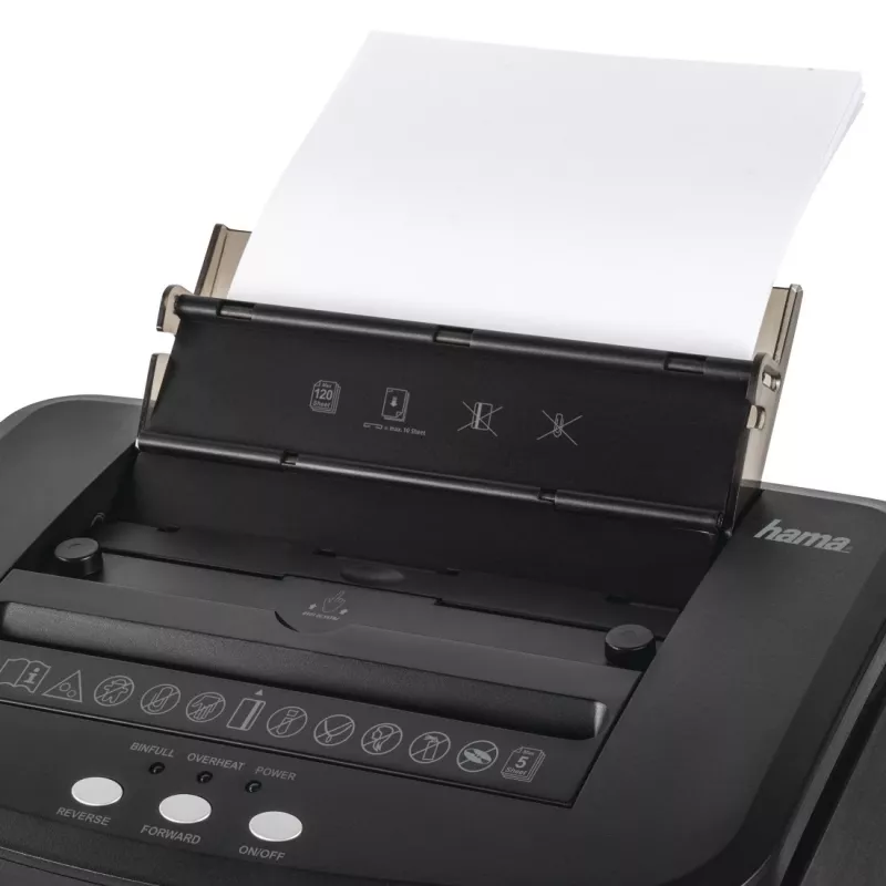 Hama Premium AutoM120 Destructora de documentos microcorte 60 dB 22,5 cm negro