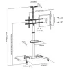 Techly ICA-TR46 Soporte/carrito multimedia negro pantalla plana