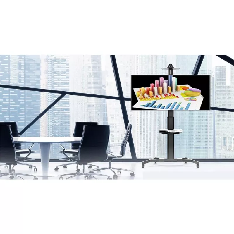 Techly ICA-TR46 Soporte/carrito multimedia negro pantalla plana