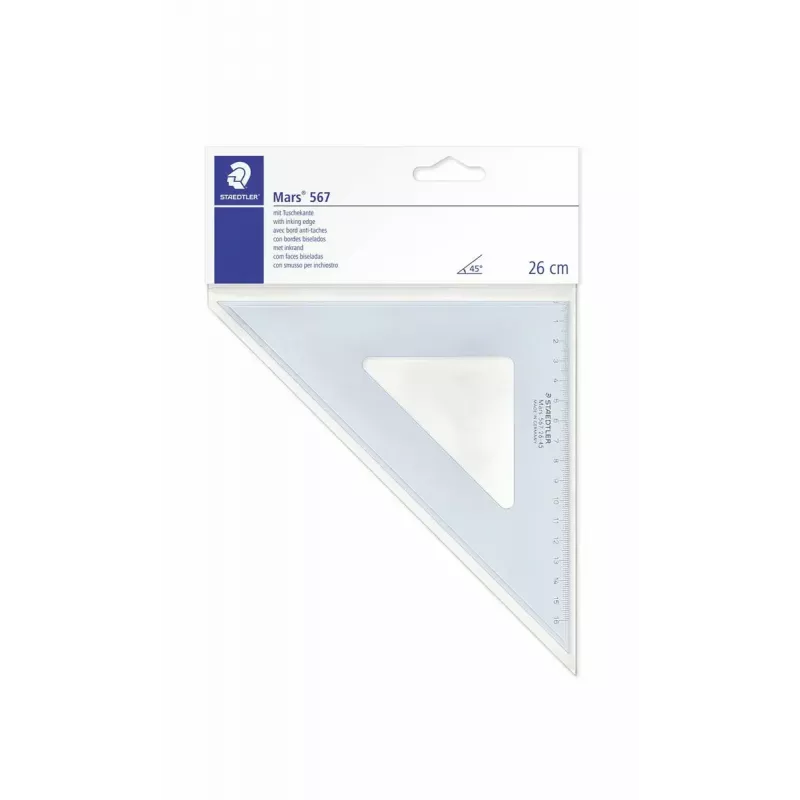STAEDTLER Mars 567 26-45 Escuadra Geodreieck, 26 cm, 45/45 grados