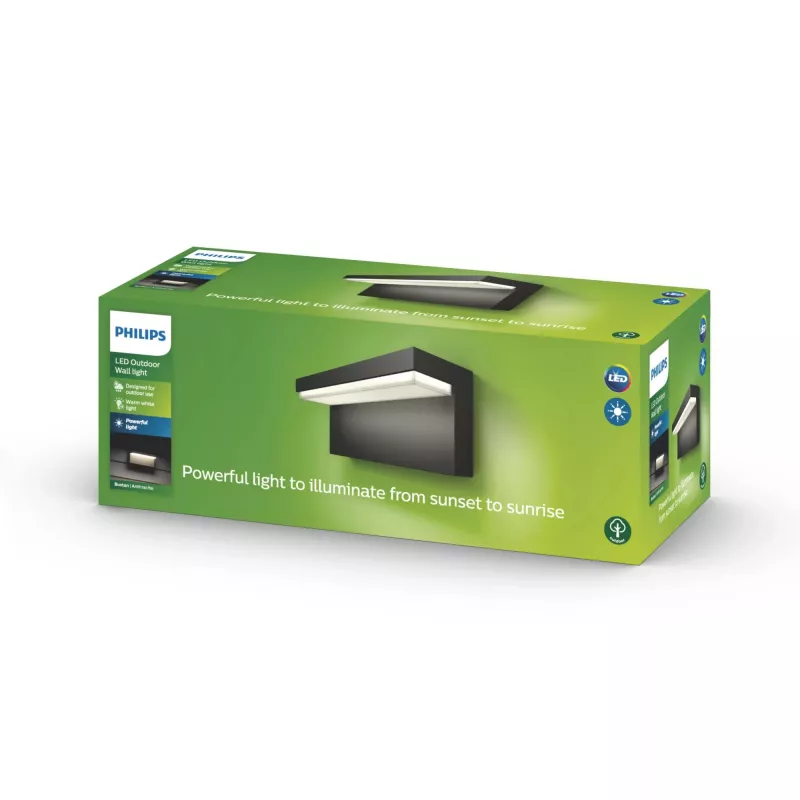 Aplique de pared Philips myGarden Bustan 9W Antracita Aluminio LED