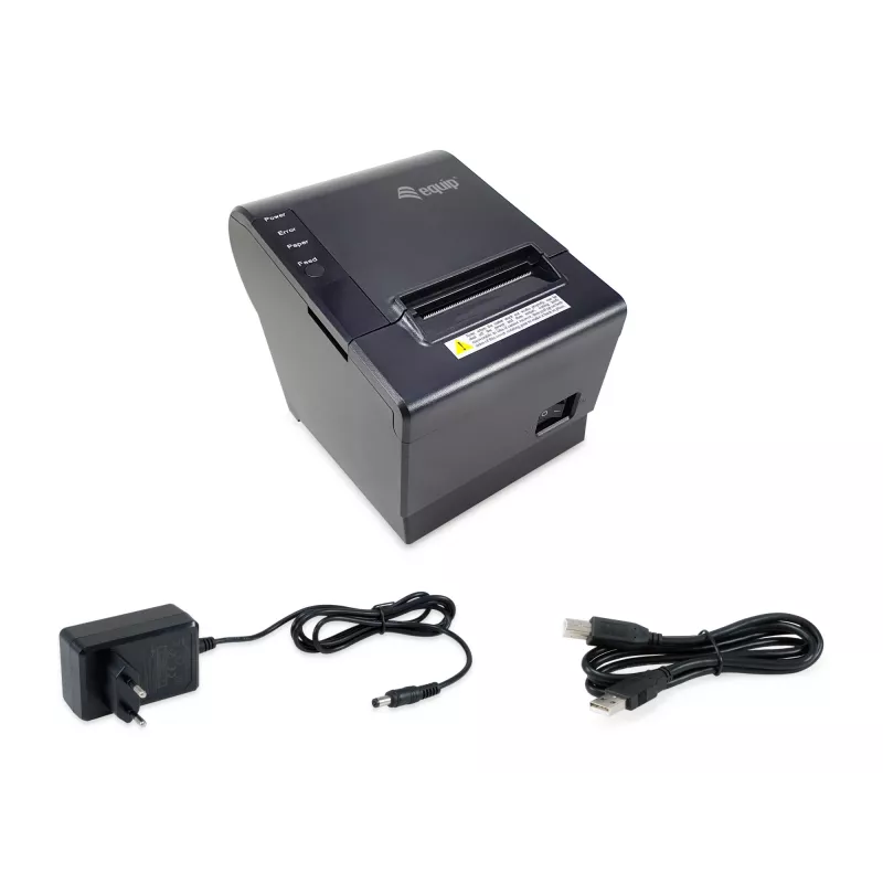 Impresora térmica de recibos Equip 58mm con cortador automático, USB/Ethernet/conexión de cajón portamonedas