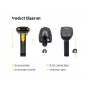 Lector de códigos de barras de mano Equip USB 1D con soporte LED Cableado 1,8m