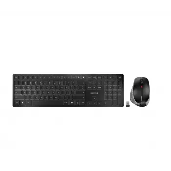 CHERRY DW 9500 delgado Teclado ratón incluido Universal RF Wireless + Bluetooth AZERTY Belga Negro, Gris