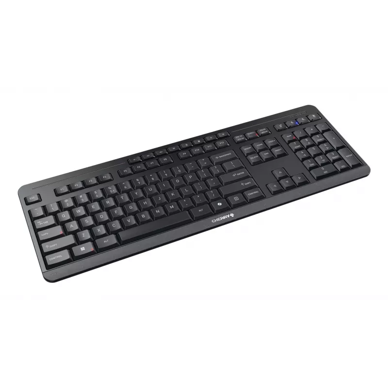 Teclado Cherry Stream ultimate — Full-Size USB, RF Wireless y Bluetooth, QWERTY Inglés, retroiluminación LED, Negro
