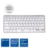 Teclado Bluetooth portátil ACT con distribución Azerty/BE, inalámbrico, blanco, 75%