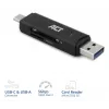 Lector de tarjetas ACT USB-C/USB-A 3.0 negro