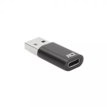 Adaptador de conector macho USB-A a conector hembra USB-C ACT AC7376 negro