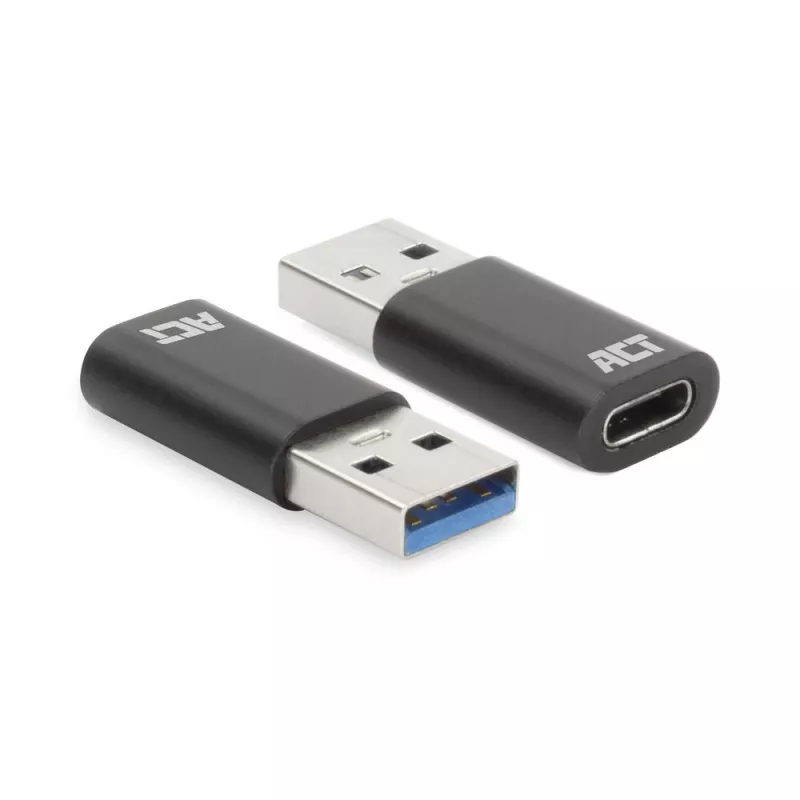 Adaptador de conector macho USB-A a conector hembra USB-C ACT AC7376 negro