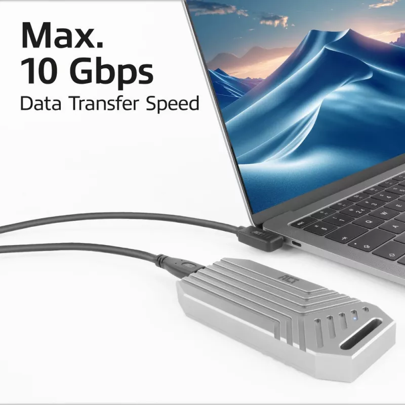 Cable ACT USB 3.0 10Gbps 60W de USB Type-C (recto) a USB Type-C (acodado izquierda/derecha), 0,5 metros