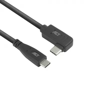Cable ACT USB 3.0 10Gbps 60W de USB Type-C (recto) a USB Type-C (acodado izquierda/derecha), 3 metros
