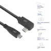 Cable ACT USB 3.0 10Gbps 60W de USB Type-C (recto) a USB Type-C (acodado izquierda/derecha), 3 metros