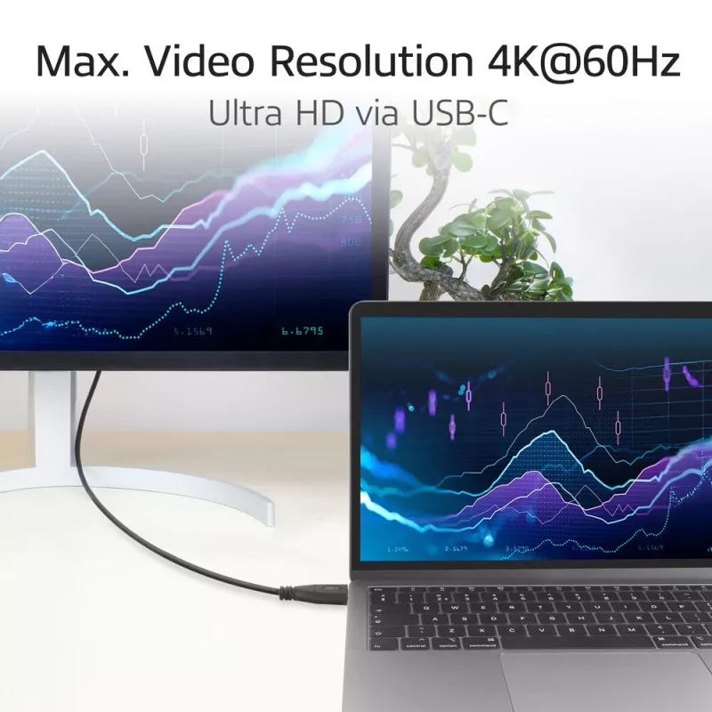 Cable ACT USB 3.0 10 Gbit/s 60 W de USB Type-C (recto) a USB Type-C (acodado arriba/abajo), 0,5 metros