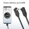 Cable ACT USB 3.0 10Gbps 60W de USB Type-C (acodado arriba/abajo) a USB Type-C (acodado arriba/abajo), 1 metro