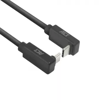 Cable ACT USB 3.0 10Gbps 60W de USB Type-C (acodado arriba/abajo) a USB Type-C (acodado arriba/abajo), 2 metros