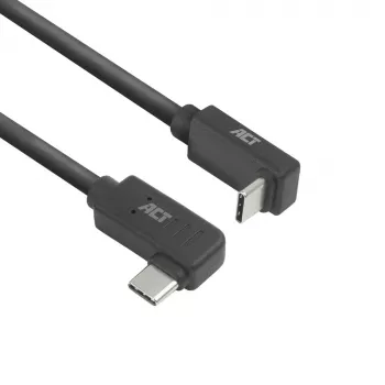 Cable ACT USB 3.0 10 Gbit/s 60 W de USB Type-C (acodado izquierda/derecha) a USB Type-C (acodado arriba/abajo), 0,5 metros
