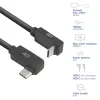 Cable ACT USB 3.0 10 Gbit/s 60 W de USB Type-C (acodado izquierda/derecha) a USB Type-C (acodado arriba/abajo), 0,5 metros