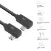 Cable ACT USB 3.0 10 Gbit/s 60 W de USB Type-C (acodado izquierda/derecha) a USB Type-C (acodado izquierda/derecha), 1 metro
