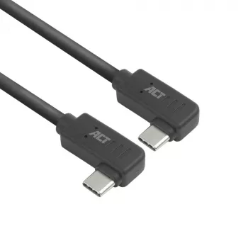 Cable ACT USB 3.0 10Gbps 60W de USB Type-C® (acodado izquierda/derecha) a USB Type-C® (acodado izquierda/derecha), 2 metros