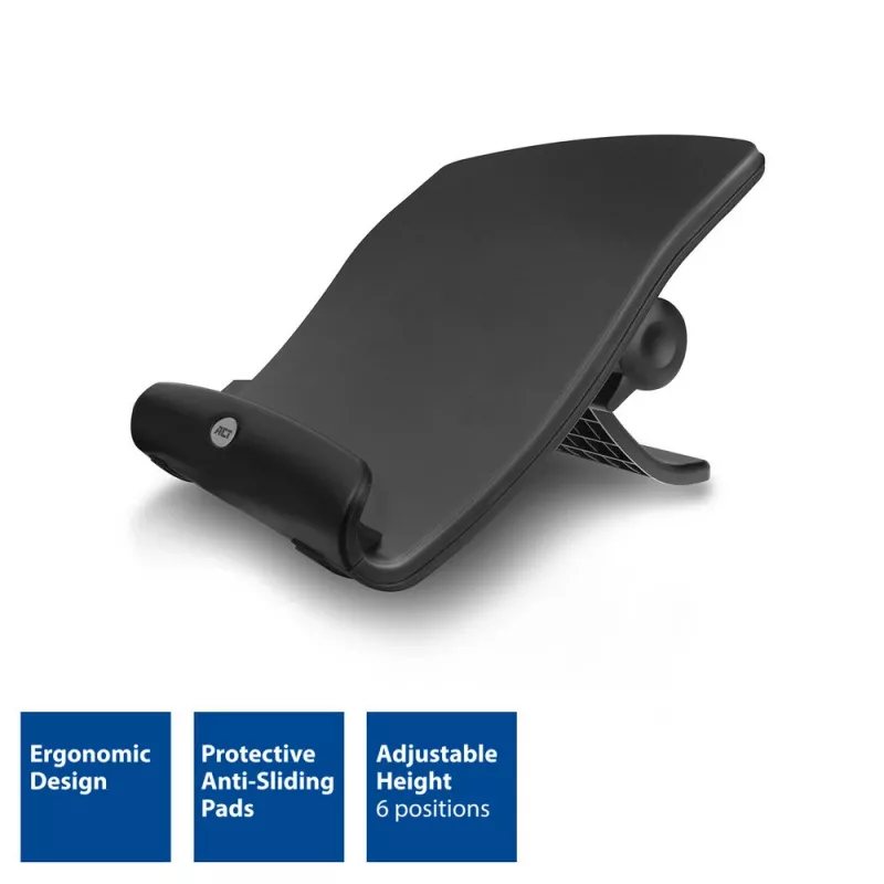 Soporte para portátil ACT AC8100 con 6 niveles de altura ajustables y hub de 4 puertos