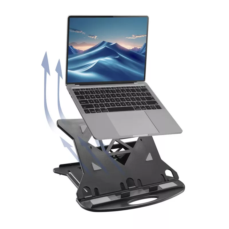 Soporte para portátil ACT AC8150 plegable con 7 alturas ajustables negro