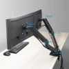 ACT Essentials AC8314 brazo para monitor, 35 pulgadas (88,9 cm), resorte de gas, 2 monitores