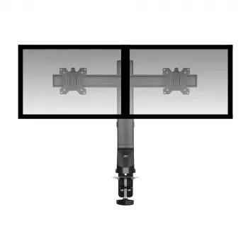 Brazo doble para monitor ACT de oficina con ajuste rápido de altura, pinza/pasacables, 14 kg
