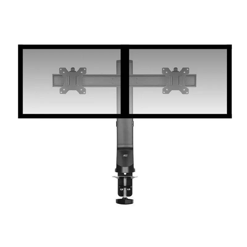 Brazo doble para monitor ACT de oficina con ajuste rápido de altura, pinza/pasacables, 14 kg